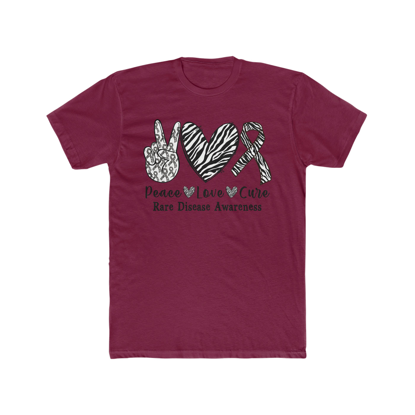 Peace, Love,  Rare Disease Cotton Crew Tee - Next Level