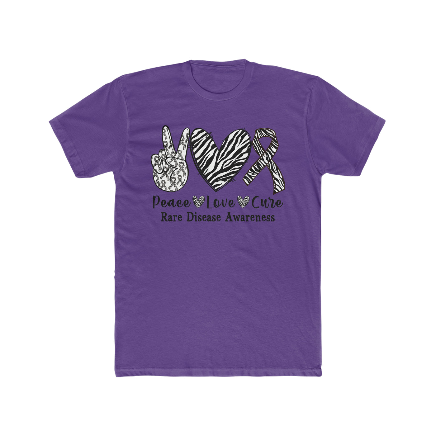 Peace, Love,  Rare Disease Cotton Crew Tee - Next Level