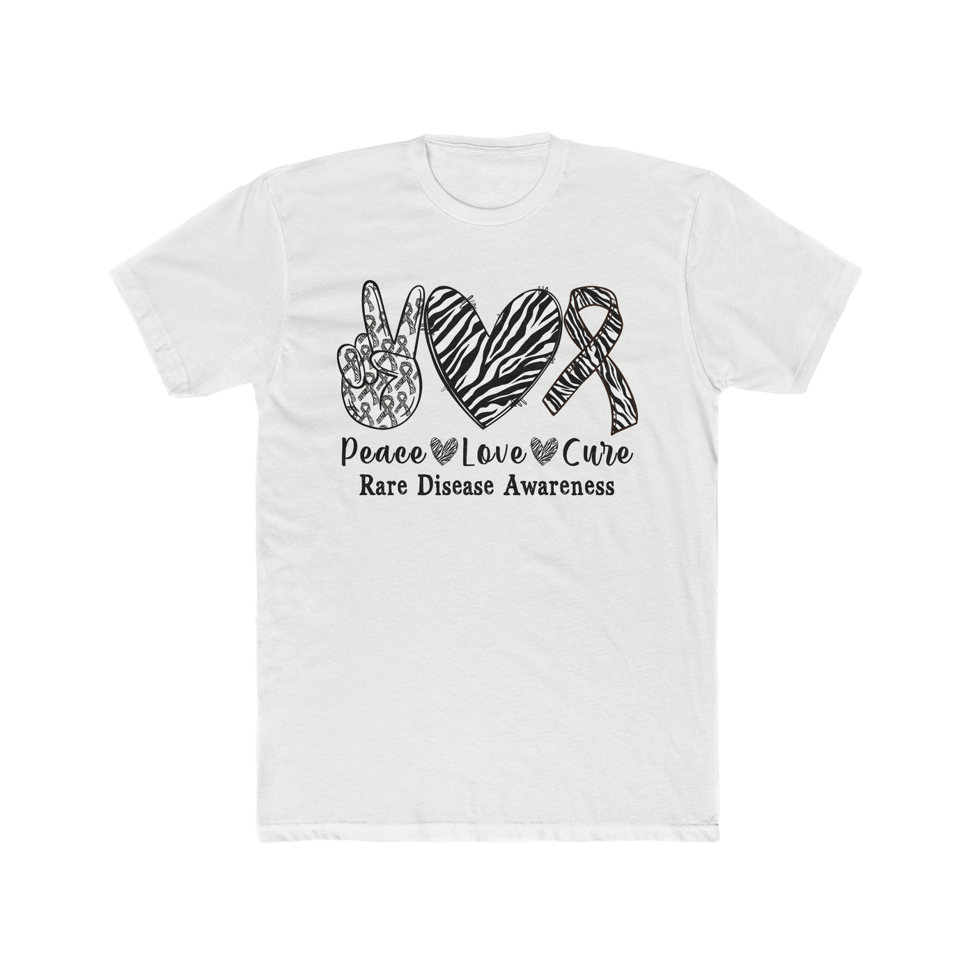 Peace, Love,  Rare Disease Cotton Crew Tee - Next Level